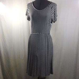 A.N.A. Black & White Striped Summer Dress Size M